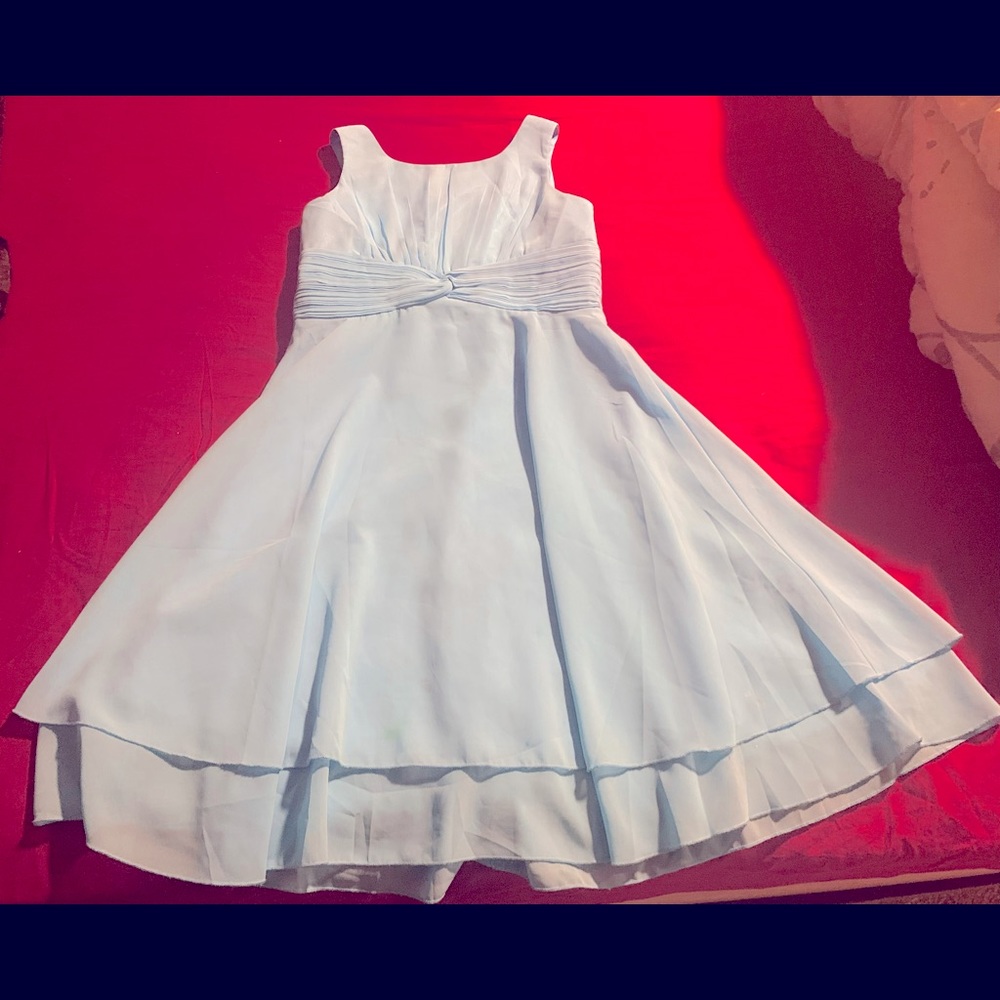 Girls size 10 blue sleeveless dress.